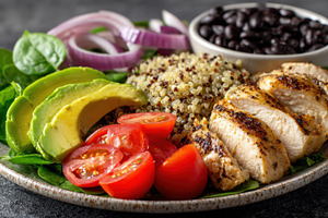 Chicken and veggies meal, a Photo by Beautiful things