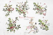Winter Berries Christmas Watercolour, a Decorative Illustration by whiteheartdesign (Thumbnail 2 of 14)