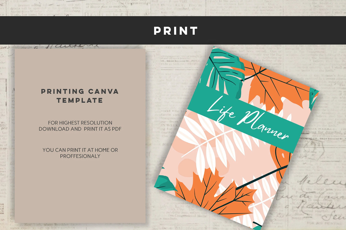 Printable Life Planner Template, a Stationery Template by Design House (Photo 6 of 8)