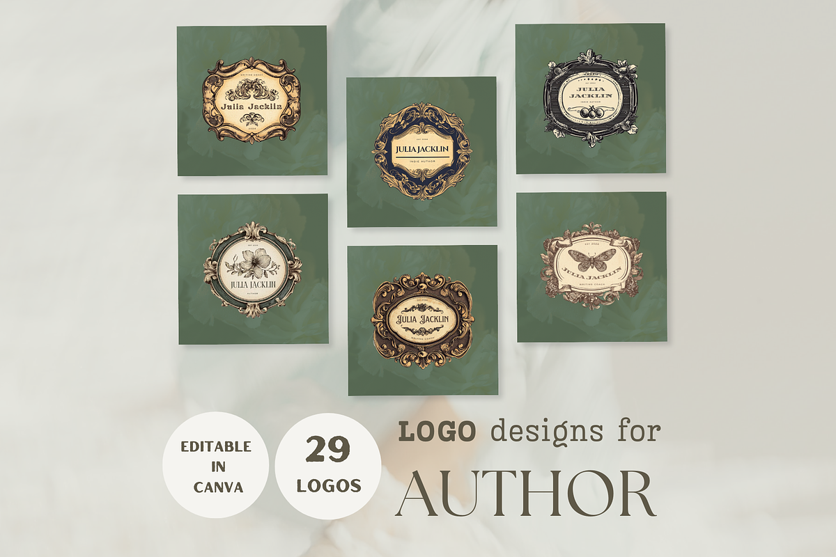 Vintage logo template for authors, a Branding & Logo Template by Petite Zakka Boutique (Photo 1 of 7)