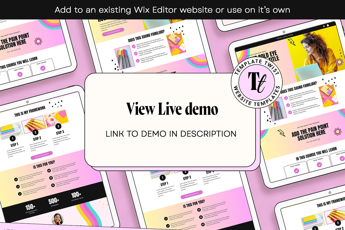 Colorful Wix Editor Sales Template, a Wix Template by Template Twist Shop (Photo 3 of 10)