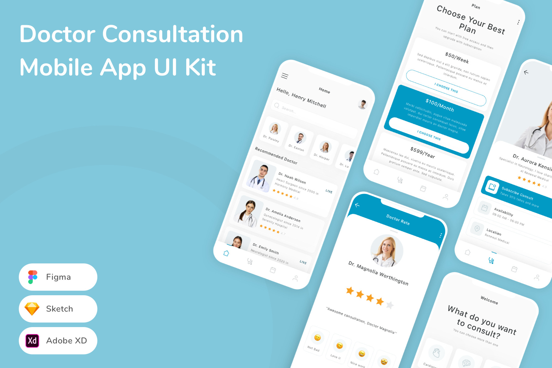 Doctor Consultation App UI Kit, an UI Kit Template by Betush | Creative ...