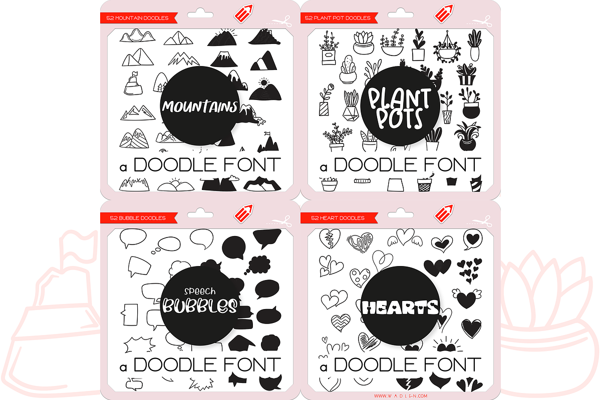 Cute Element Fonts Bundle, a Symbol Font by WADLEN (Photo 4 of 11)