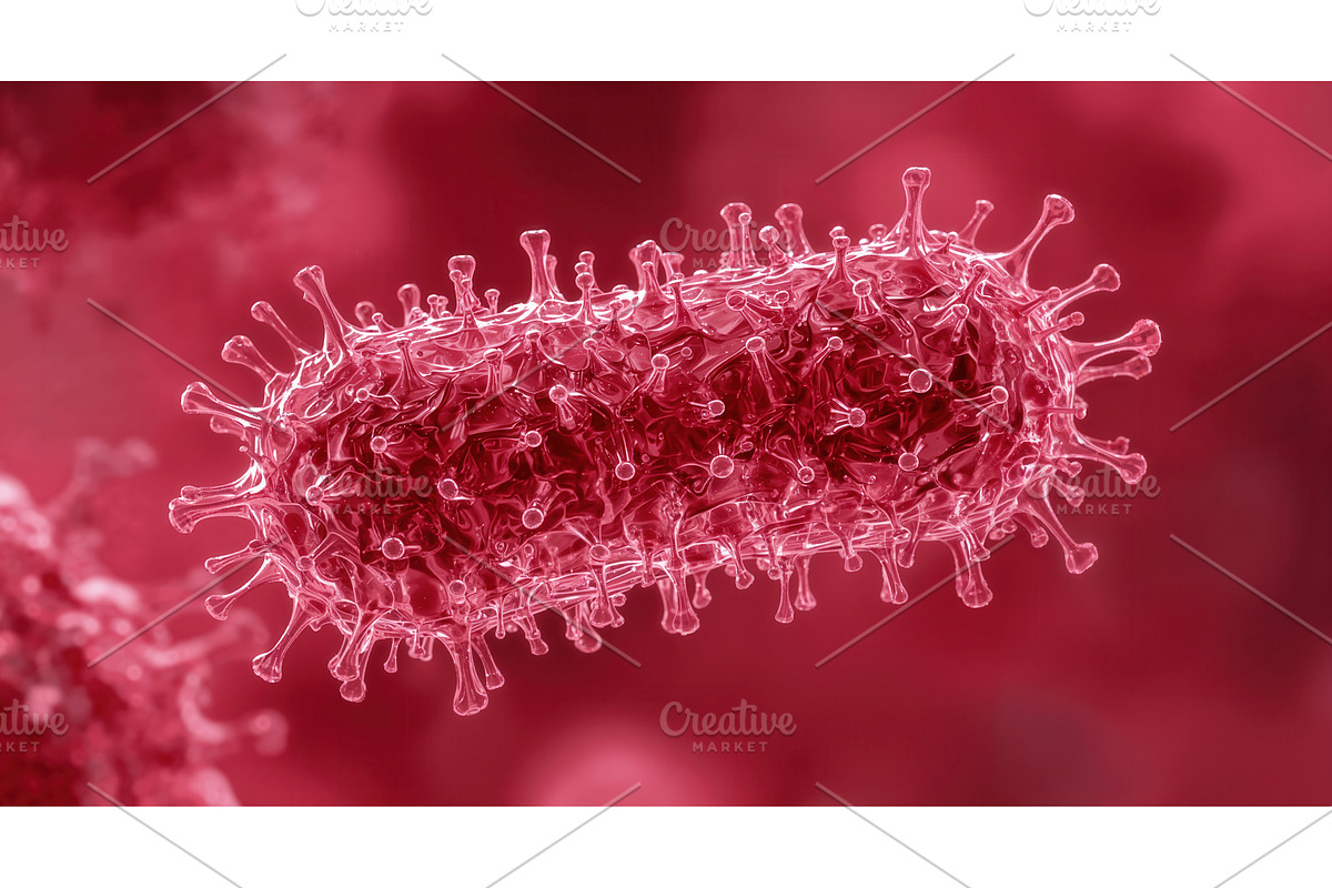 3D illustration of a single virus, an Illustration by tilialucida