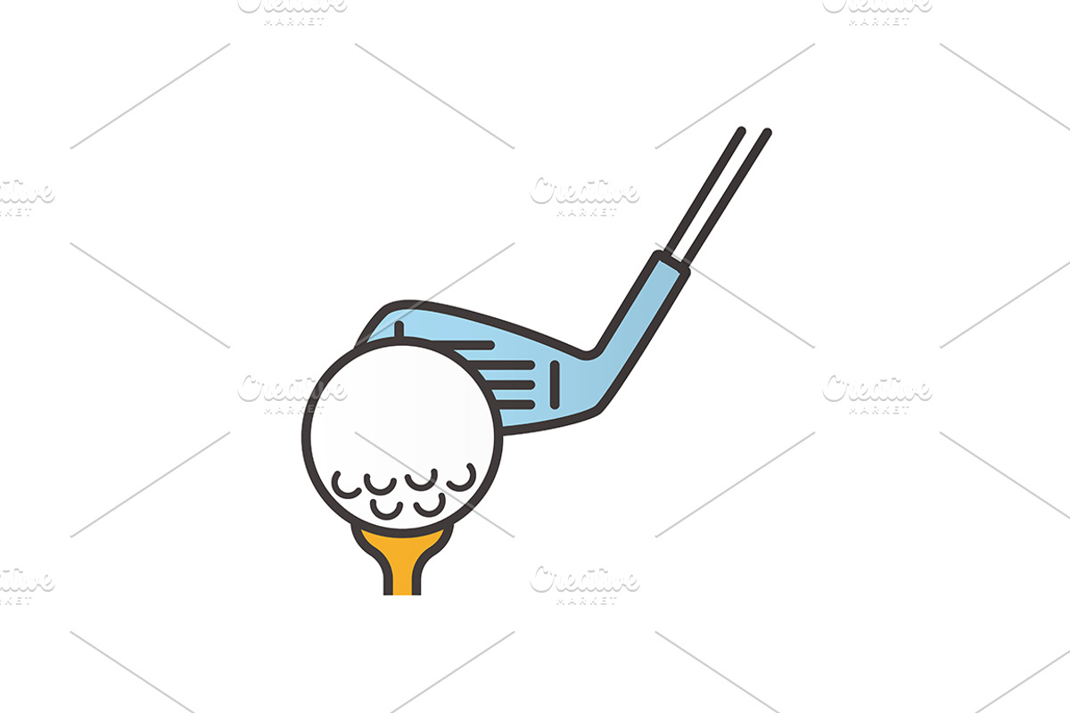 Golf ball on tee with club. Vector, an Icon by IMG Visuals