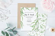 Leafy Watercolor Wedding Invitation, an Invitation Template by Love Design (Thumbnail 4 of 7)