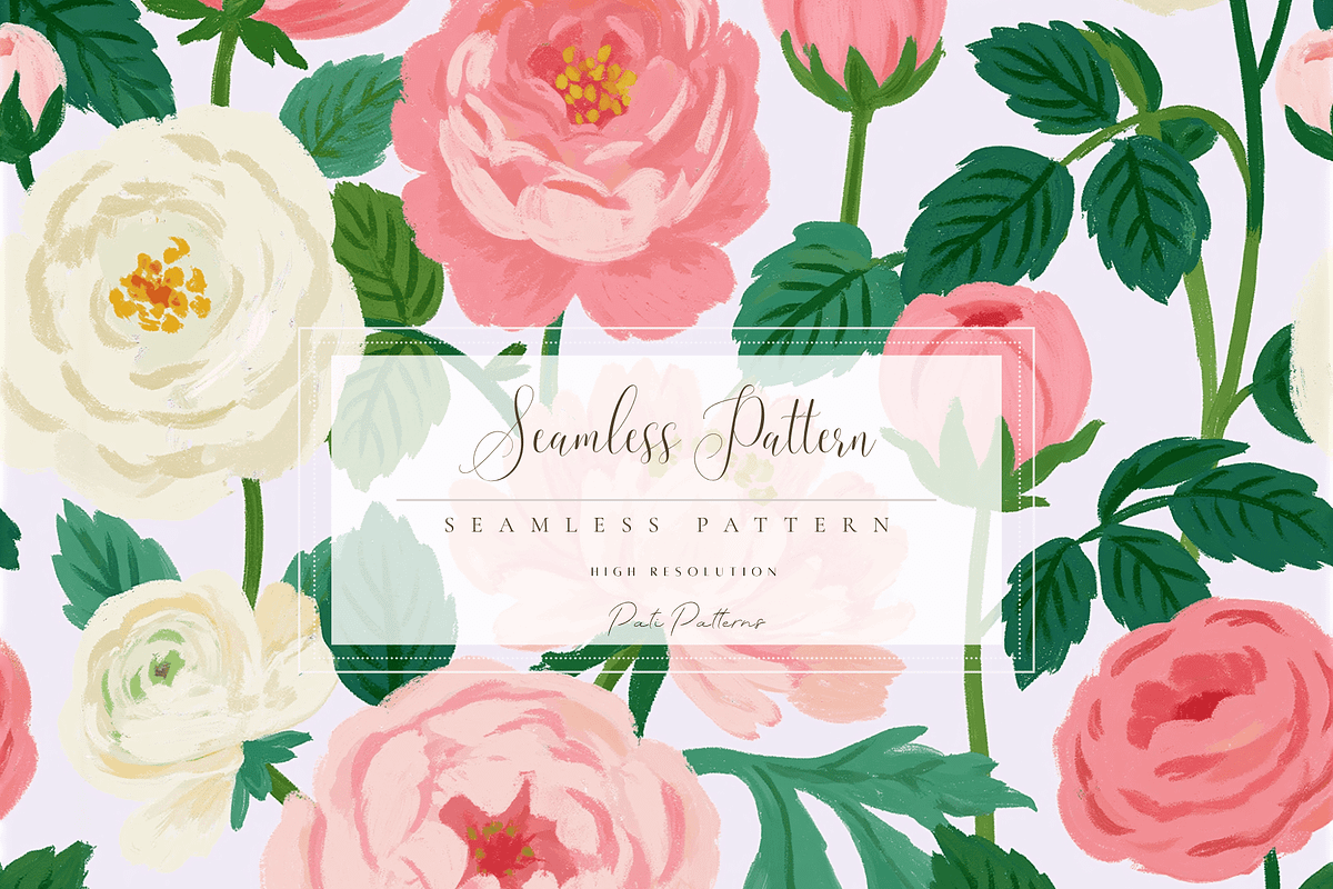 Blush Garden Roses Seamless Pattern, a Pattern Graphic by Pati Charm Studio (Photo 1 of 6)