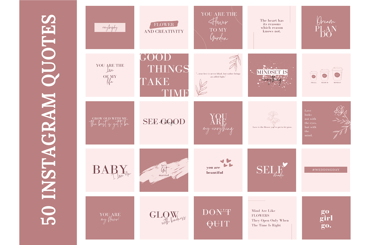 Wedding/Florist Instagram Templates, a Social Media Template by LushBury (Photo 3 of 9)