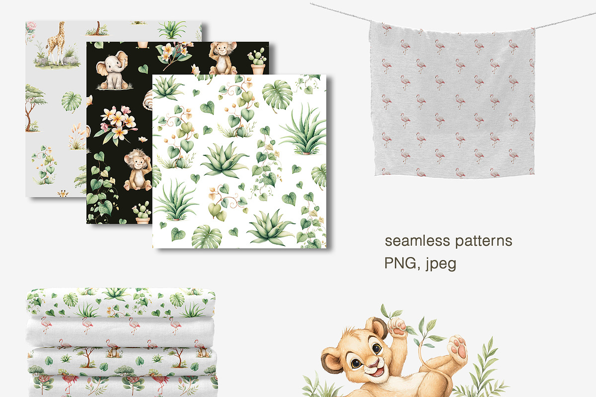 Safari Nursery Watercolor Clipart, an Animal Illustration by Pattern + watercolor (Photo 5 of 11)