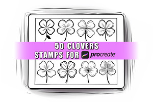 50 Clovers Procreate Stamps Brushes