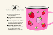 Strawberries Illustration Set, a Food Illustration by Lemonade Pixel (Thumbnail 2 of 7)