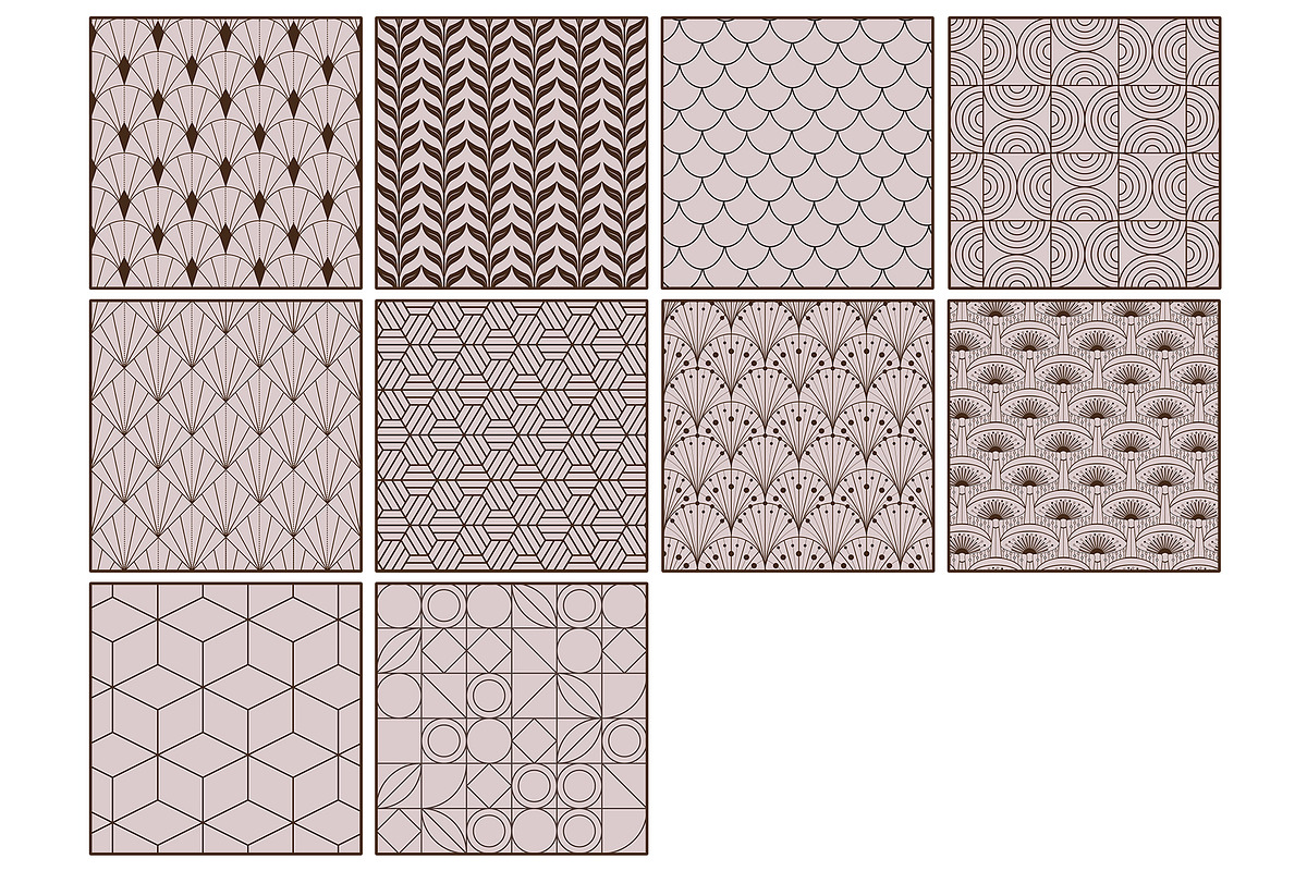Art Deco Seamless Patterns, a Pattern Graphic by cafelab_store (Photo 5 of 7)