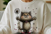 Whimsical Cat Valentine Clipart Set, an Animal Illustration by one-touch (Thumbnail 4 of 19)