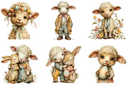 Watercolor Easter Sheep Clipart, an Illustration by CraftArtStudio (Thumbnail 5 of 6)