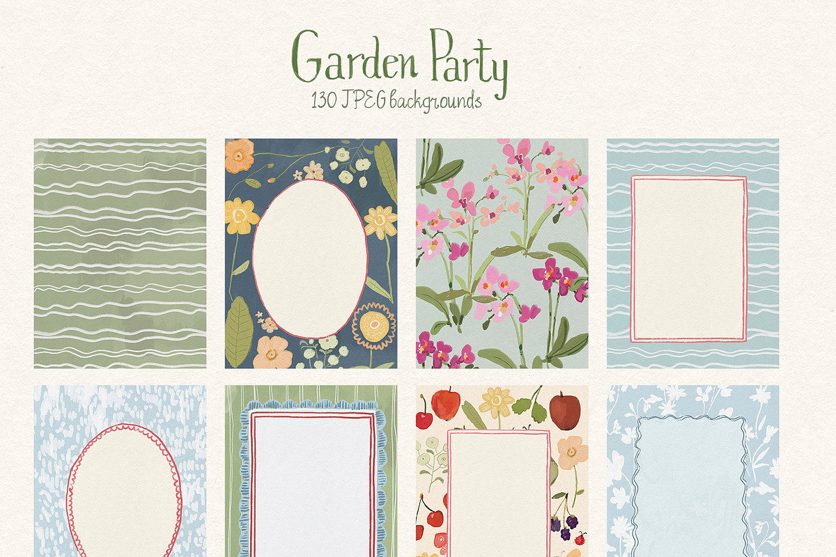 Whimsical Floral Backgrounds Frames, a Background Graphic by whiteheartdesign (Photo 3 of 20)