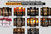 10 Church Flyers Bundle, a Flyer Template by Business Flyers (Thumbnail 1 of 4)