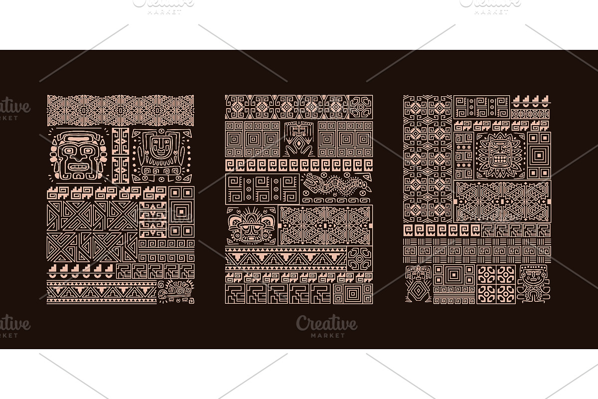 Maya ethnic posters. Aztec tribal, an Object Graphic by Stock-Smart-Start (Photo 1 of 3)