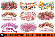 Mother's Day Balloons Clipart, an Illustration by GatewayDesign (Thumbnail 1 of 3)