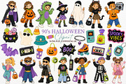 90s Kids Halloween Party Clipart PNG, a Seasonal Illustration by SugarCloudStudioArt (Thumbnail 1 of 6)