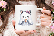 Ghost with Coffee Clipart, an Illustration by RobertsArt (Thumbnail 5 of 7)