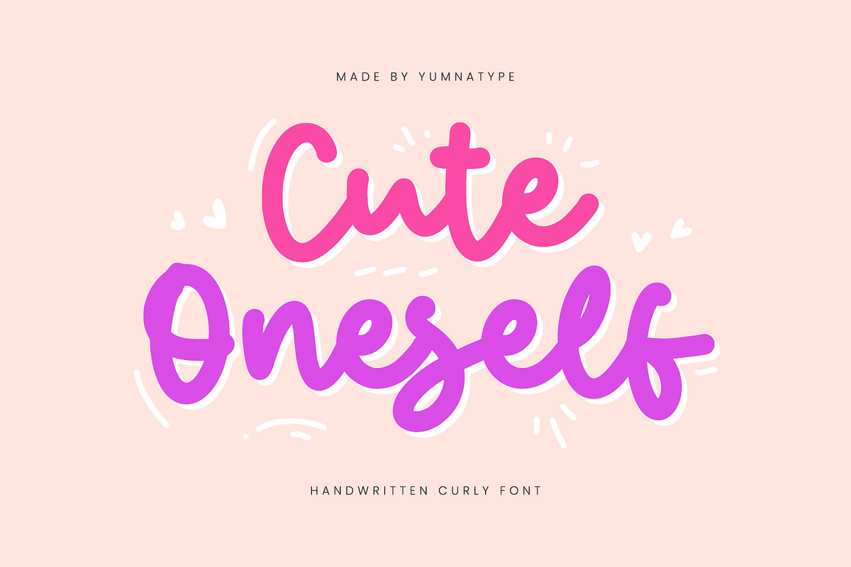 Cute Oneself, a Handwritten Font by yumnatype (Photo 1 of 10)