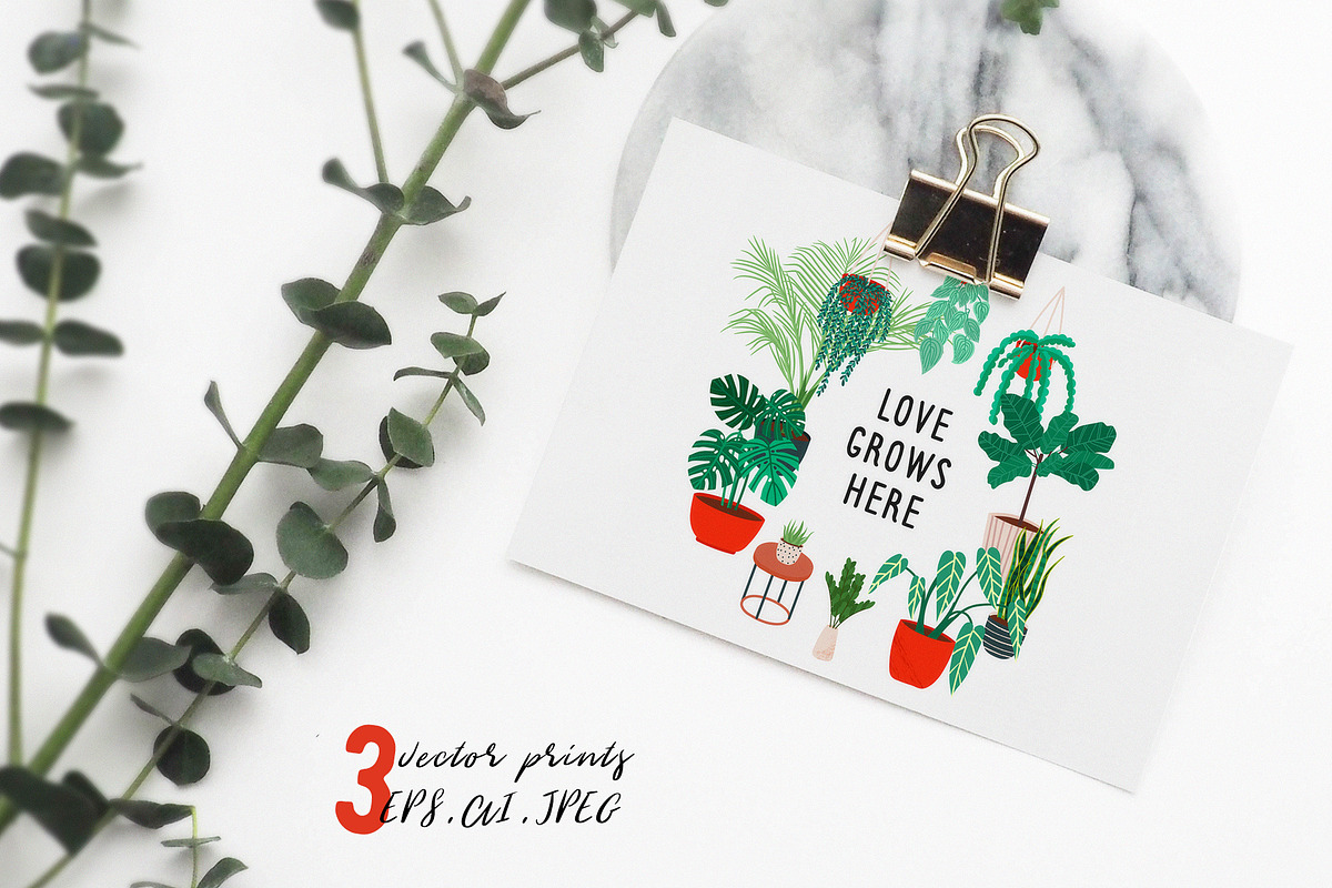 House plants print. Crazy plant lady, a Decorative Illustration by WalnutBird (Photo 2 of 3)