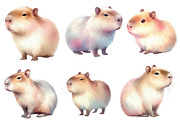 Watercolor Capybara clipart, an Illustration by Designworld (Thumbnail 3 of 5)