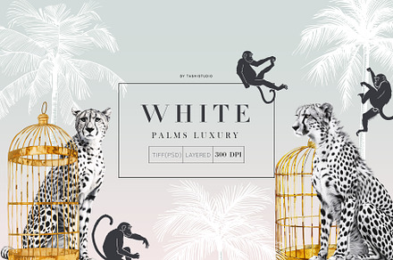 White Palms, Resort Luxury Prints, a Wallpaper Graphic by TSTUDIO