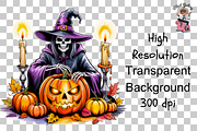10 PNG Spooky Halloween Skull, a Graphic by Clipart Bloom (Thumbnail 7 of 11)