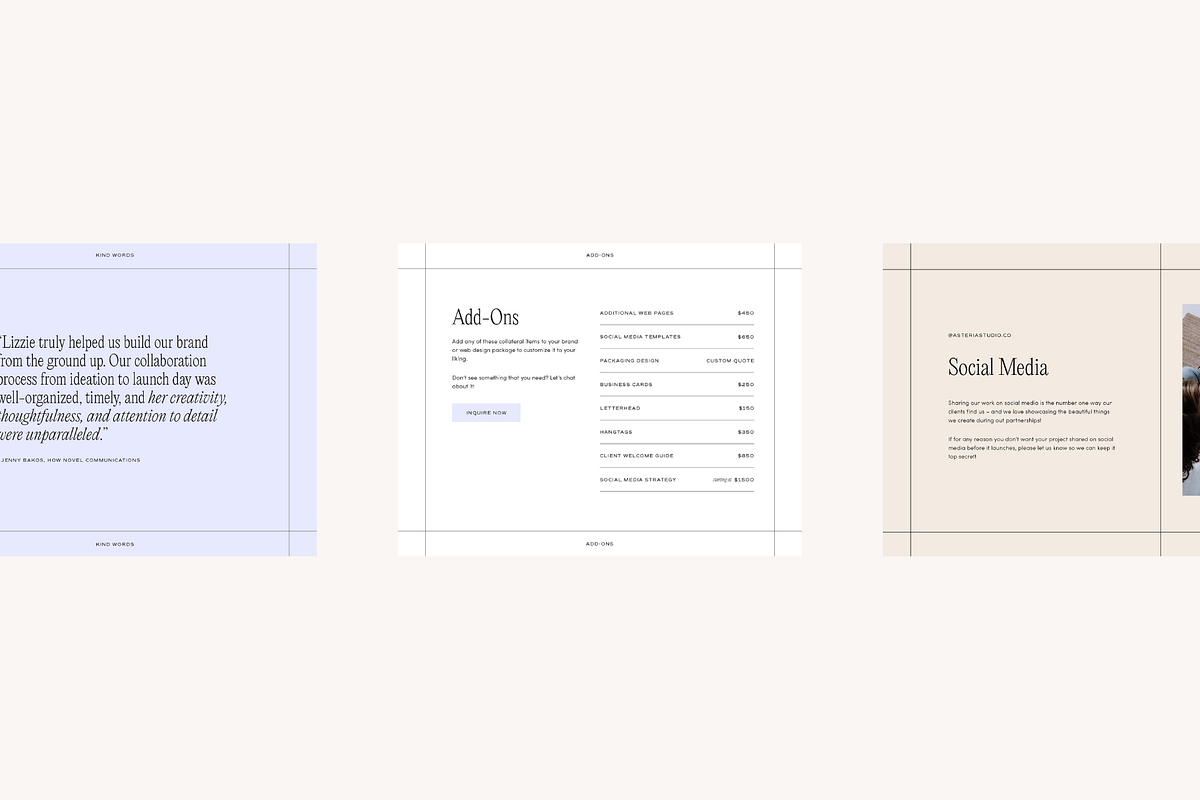Welcome & Pricing Guide Template, a Presentation Template by Madewest Supply Co. (Photo 3 of 5)