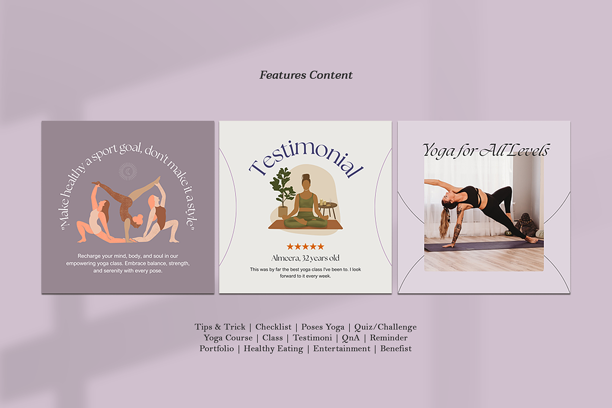 Yoga Content Canva Template, a Social Media Template by Azruca (Photo 7 of 10)