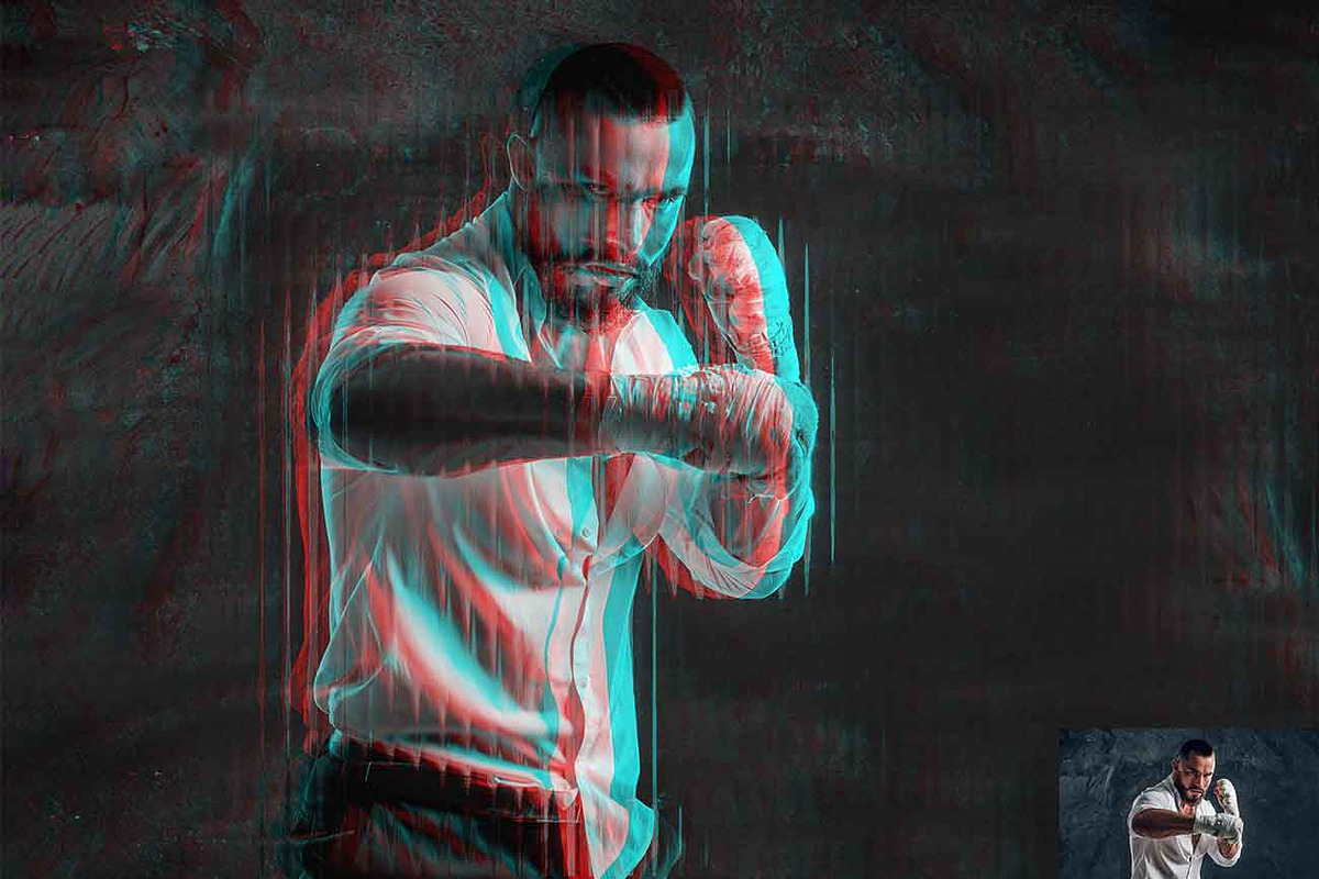 3D Glitch Distortion Ps Action, an Action Add-On by Studio Retouch (Photo 7 of 10)