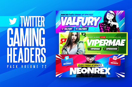 Gaming Twitter Headers Pack 22