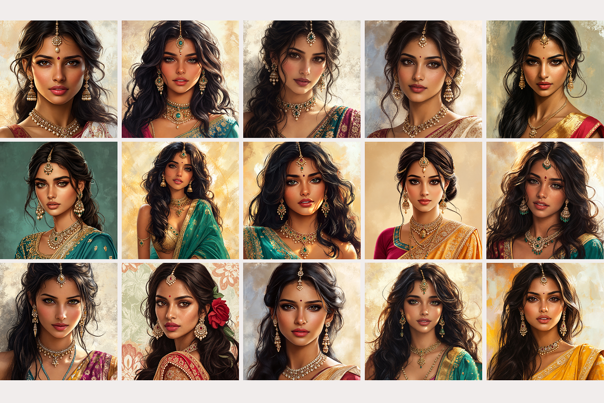Indian Women Portraits, a Person Illustration by MarisoArt (Photo 3 of 4)