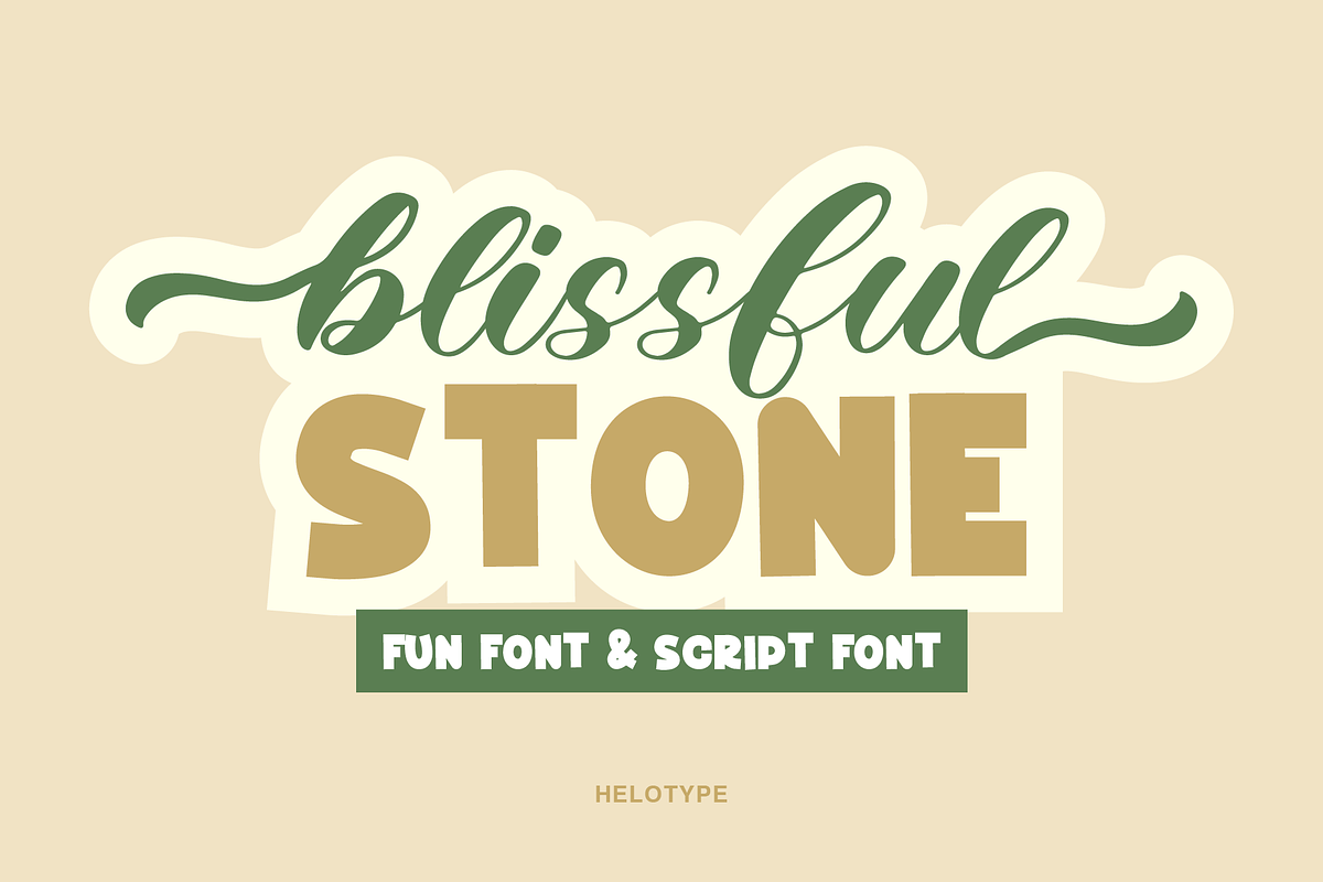 Blissful Stone - Script Font Duo, a Script Font by Helotype (Photo 1 of 8)