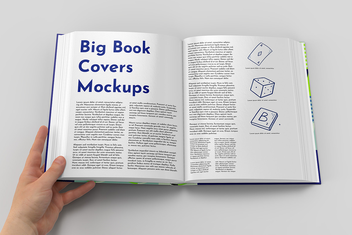Big Book Cover Mockup - 11 Views, a Books & Magazine Mockup by Illusiongraphic (Photo 12 of 26)