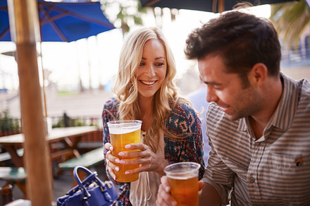 Happy couple drinking beer stock photo containing romantic and couple, a Person Photo by RezArt