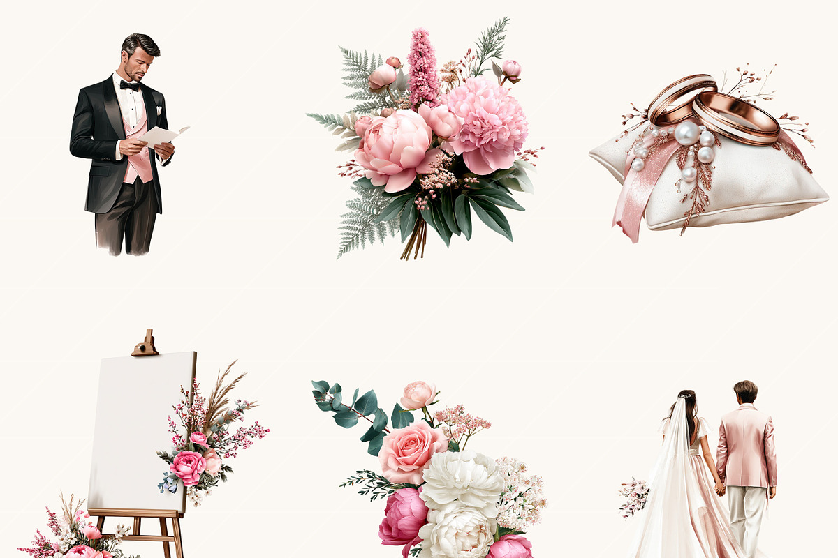 Wedding Clipart Bundle, a Person Illustration by BusyDaydesign (Photo 6 of 9)
