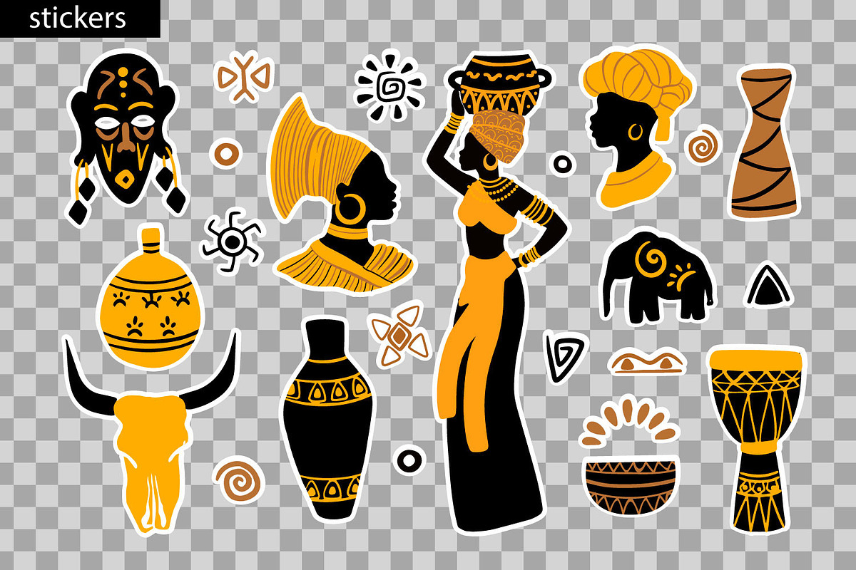 African woman and traditional ethnic, an Object Graphic by PatapovaVika (Photo 2 of 7)