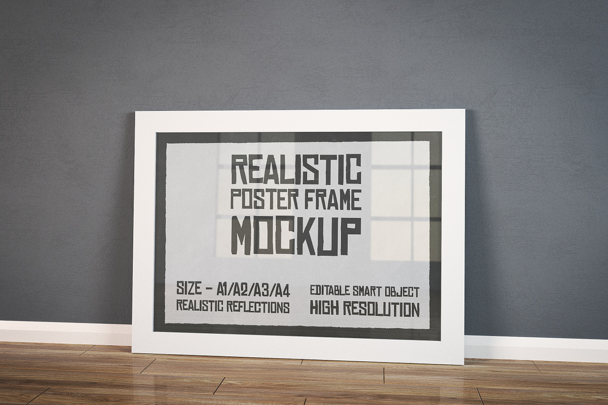 Realistic Poster Frame Mockup, a Print Template by Franklin Design (Photo 3 of 4)