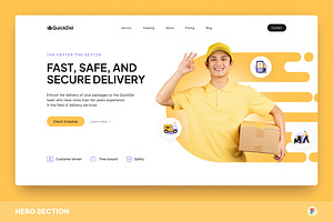 QuickDel - Delivery Hero Section