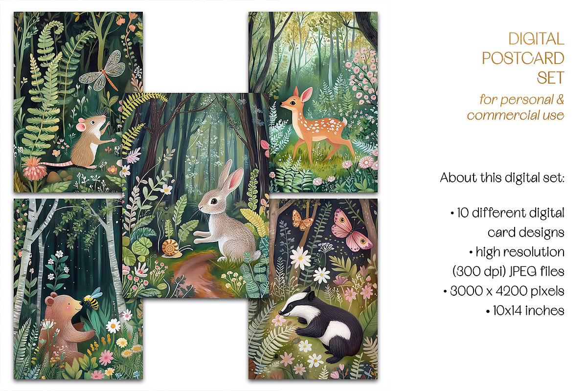 The Friendly Forest Postcard Designs, an Animal Illustration by The Dutch Lady Designs (Photo 6 of 7)