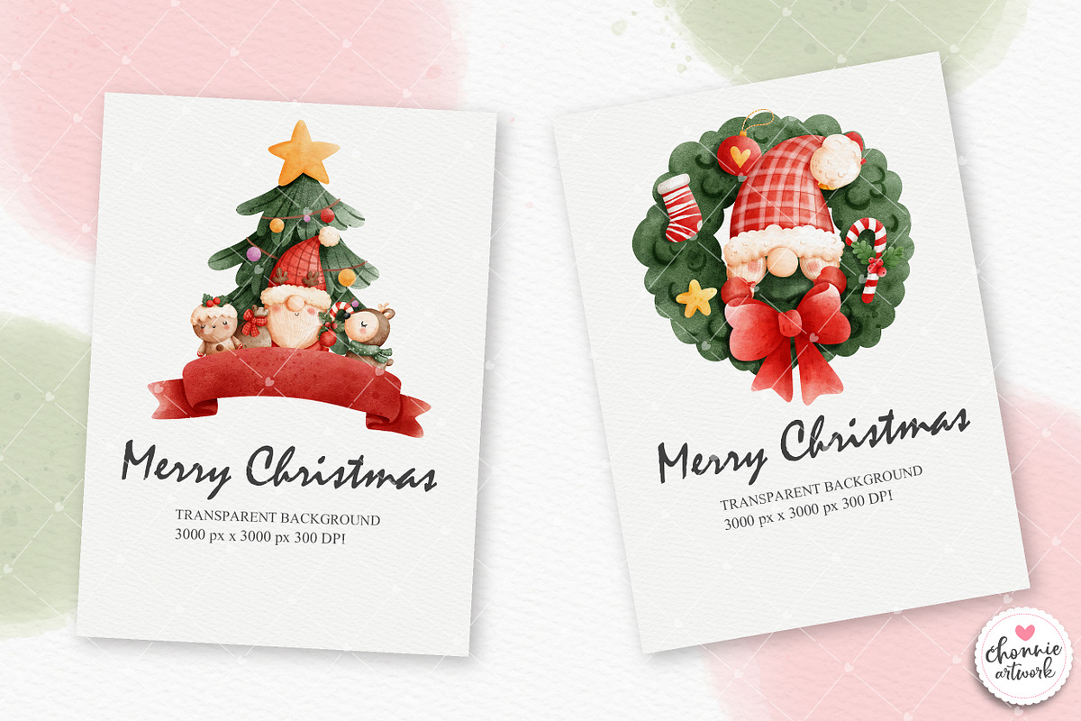 Christmas gnome clipart, an Illustration by Chonnieartwork (Photo 2 of 8)
