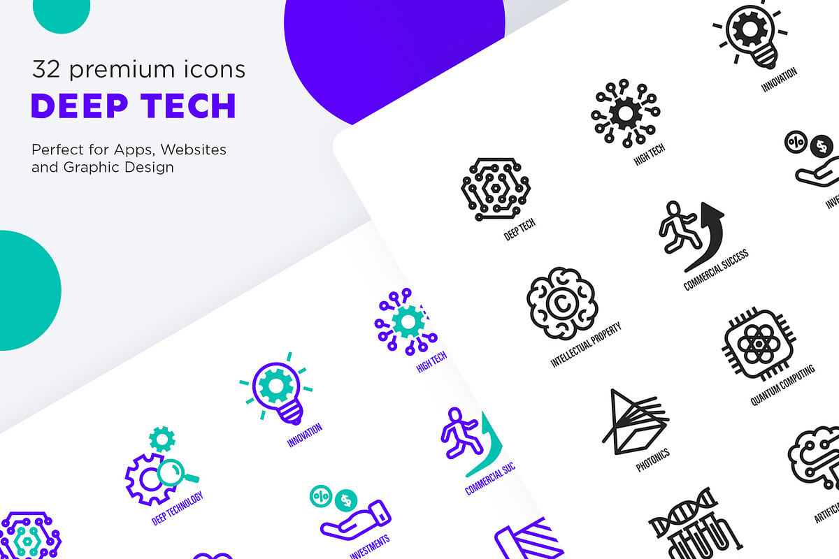 Deep Tech | 32 Icons Set, an Outline Icon by Marina Silence (Photo 13 of 17)