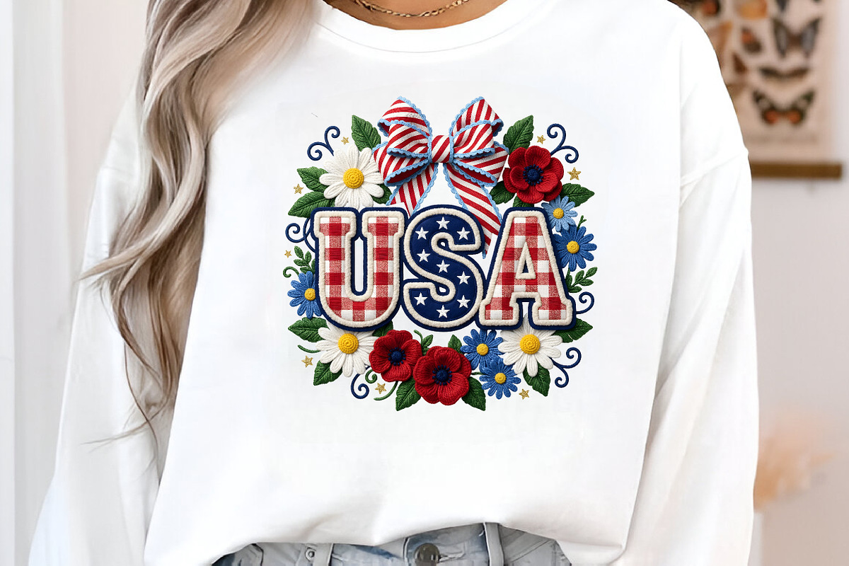 Faux Yarn USA Floral Coquette Shirt, an Illustration by CreationArt (Photo 2 of 5)