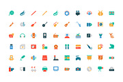100 Music Colored Icons, an Outline Icon by Creative Stall (Thumbnail 2 of 2)