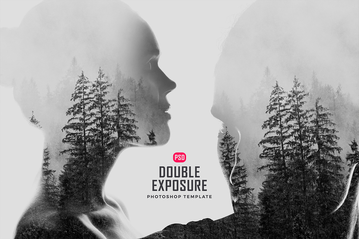Double Exposure PSD Template, a Mockup by iHemalaya (Photo 1 of 3)
