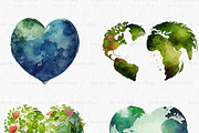 Earth day Watercolor Clipart PNG, an Object Graphic by MyLittleMeow (Thumbnail 4 of 6)