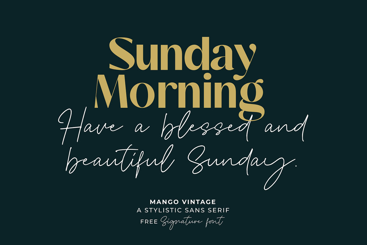 Mango Vintage Free Signature Font, a Sans Serif Font by zeenesia (Photo 13 of 16)