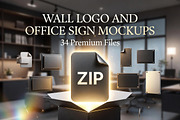 3D Wall Logo Office Branding Mockups, an Advertising Mockup by Dreamanart (Thumbnail 2 of 3)